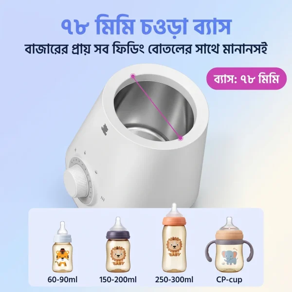 ৭৮ মিমি চৌড়া ব্যাস — প্রায় সব ফিডিং বোতলের সাথে মানানসই